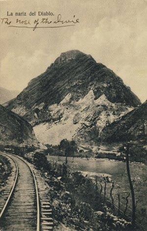 Nariz del Diablo. Años 20. Railroad in the sky.