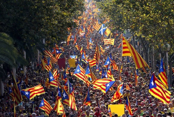 Imagen de la Diada. Los datos dicen que la convocatoria reunió a cerca de un millón y medio de votantes a favor de la independencia del Estado español.
