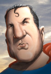 El General Juan Domingo Perón, cuando reemplazó a Clark Kent. Dibujo a lápiz con color por Photoshop. Autor Diego Parpa. http://www.actitudtravolta.blogspot.com/2007/09/el-hombre-de-acero.html