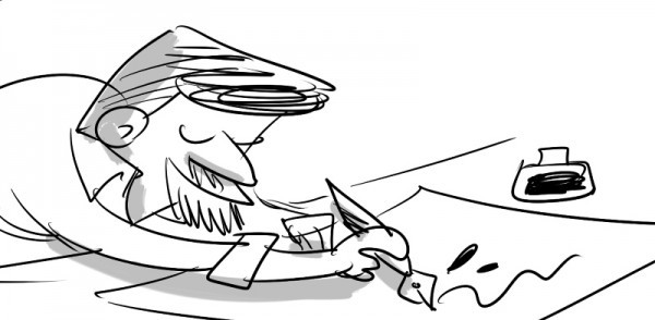 Autocaricatura del autor.