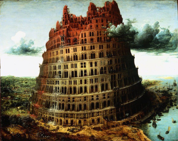 La pequeña torre de Babel, de Pieter Bruegel la anciano, C. 1563. Pintura al aceite y témpera.