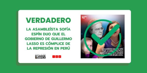 Sofía Espín dijo que el gobierno de Guillermo Lasso es cómplice de la represión en Perú